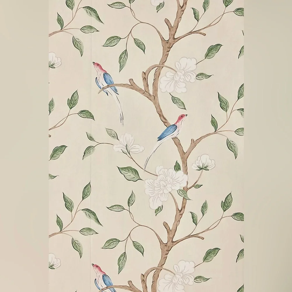 New Anthropologie Zoffany Eleonora Floral Jade Rose Eleonora Wallpaper Wall Art